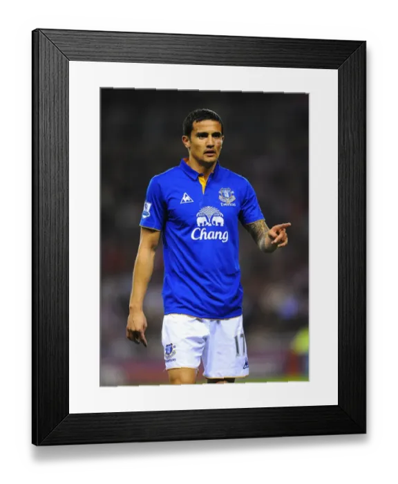 Framed Print : Tim Cahill's Leadership: Everton's FA Cup Battle at Sunderland's Stadium of Light (Round 6 Replay, 27 March 2012)