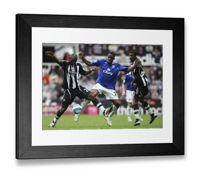 Framed Print : Faye and Beye vs Anichebe: Newcastle United vs Everton, 2007 Barclays Premier League Clash Framed Print : Faye and Beye vs Anichebe: Newcastle United vs Everton, 2007 Barclays Premier League Clash