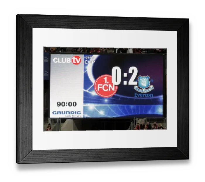 Framed Print : Everton vs. FC Nurnberg: UEFA Cup Group Stage - Scoreboard at EasyCredit-Stadion (8 / 11 / 07) Framed Print : Everton vs. FC Nurnberg: UEFA Cup Group Stage - Scoreboard at EasyCredit-Stadion (8 / 11 / 07)