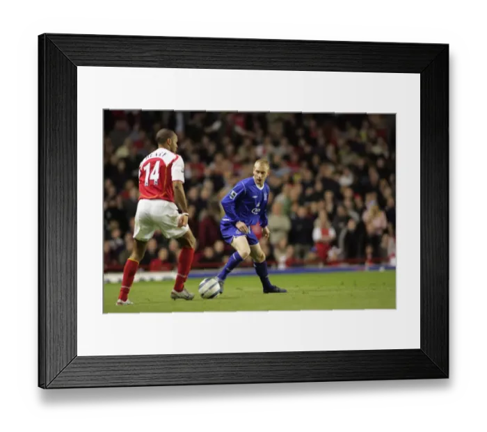 Framed Print : Tony Hibbert marks Thierry Henry Framed Print : Tony Hibbert marks Thierry Henry