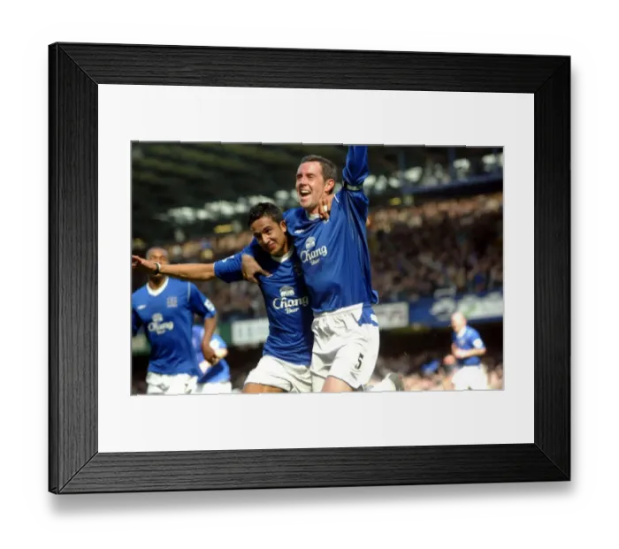Framed Print : Tim Cahill congratulates David Weir on his opening goal Framed Print : Tim Cahill congratulates David Weir on his opening goal
