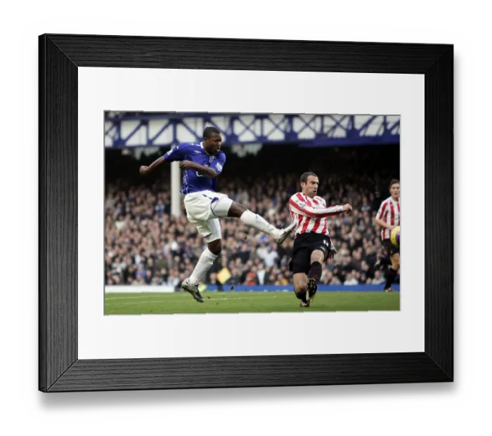 Framed Print : Yakubu Scores First Goal: Everton's Victory Over Sunderland in Barclays Premier League at Goodison Park (24 / 11 / 07)
