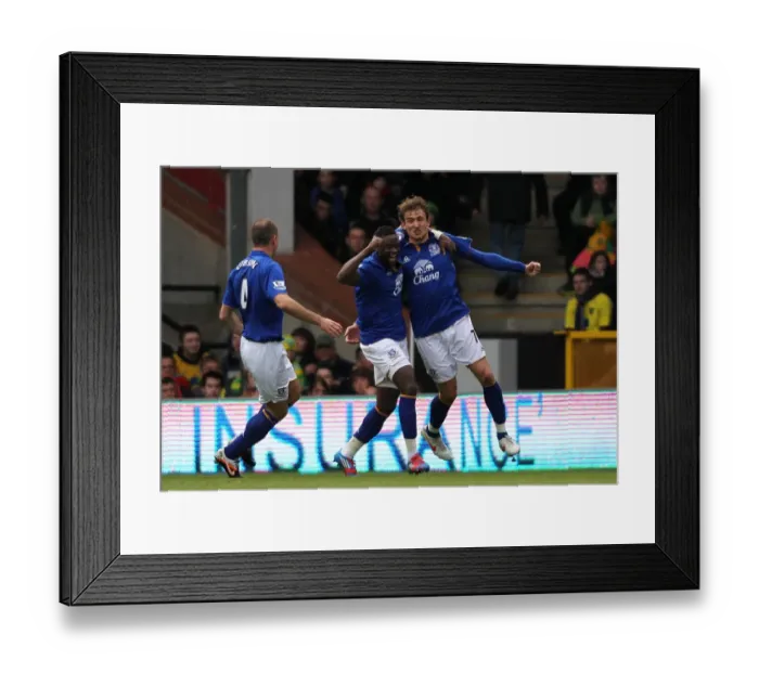 Framed Print : Everton's Jelavic Scores Opening Goal vs. Norwich City (07 April 2012) Framed Print : Everton's Jelavic Scores Opening Goal vs. Norwich City (07 April 2012)