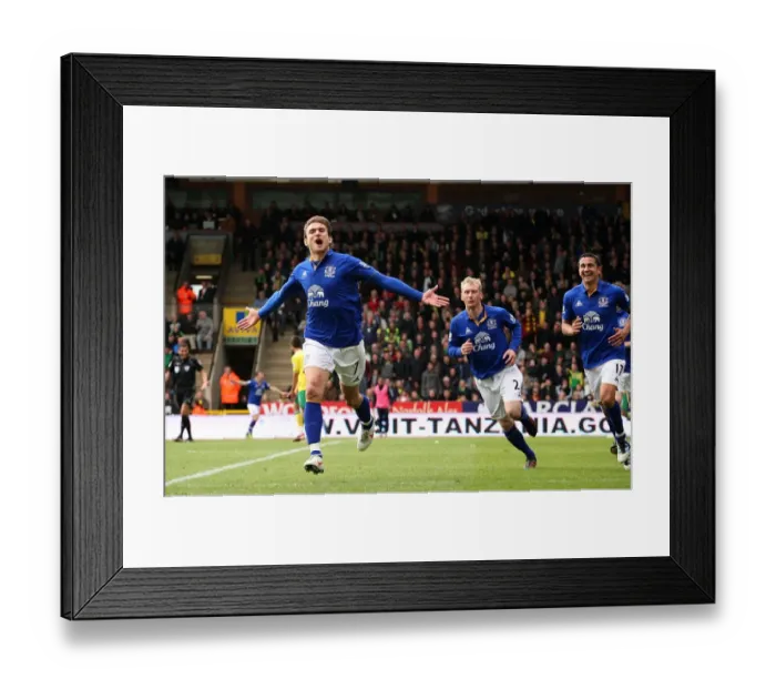 Framed Print : Jelavic Doubles Up: Everton's Victory Over Norwich City (07 April 2012)