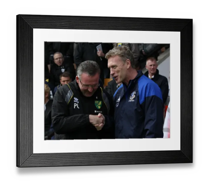 Framed Print : Intense Rivalry: Moyes vs. Lambert Face-Off at Carrow Road (April 2012) Framed Print : Intense Rivalry: Moyes vs. Lambert Face-Off at Carrow Road (April 2012)