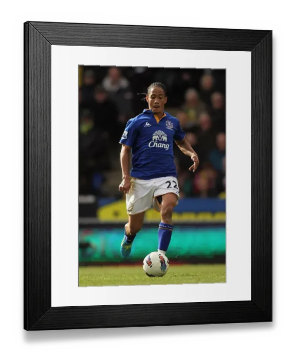 Framed Print : Steven Pienaar in Action for Everton against Norwich City (07 April 2012) Framed Print : Steven Pienaar in Action for Everton against Norwich City (07 April 2012)