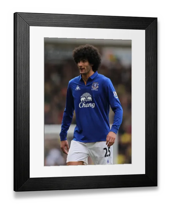 Framed Print : Marouane Fellaini in Action: Everton vs. Norwich City, Barclays Premier League (07 April 2012, Carrow Road)
