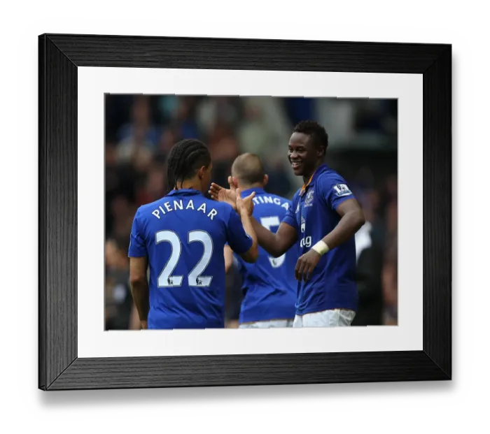 Framed Print : Everton's Magaye Gueye and Steven Pienaar: Celebrating Their First Goal Together Against Sunderland (April 9, 2012, Goodison Park)