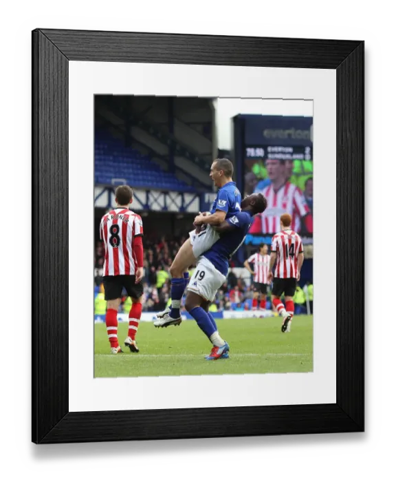 Framed Print : Osman and Gueye: Celebrating Everton's Third Goal Against Sunderland (09.04.2012, Goodison Park) Framed Print : Osman and Gueye: Celebrating Everton's Third Goal Against Sunderland (09.04.2012, Goodison Park)