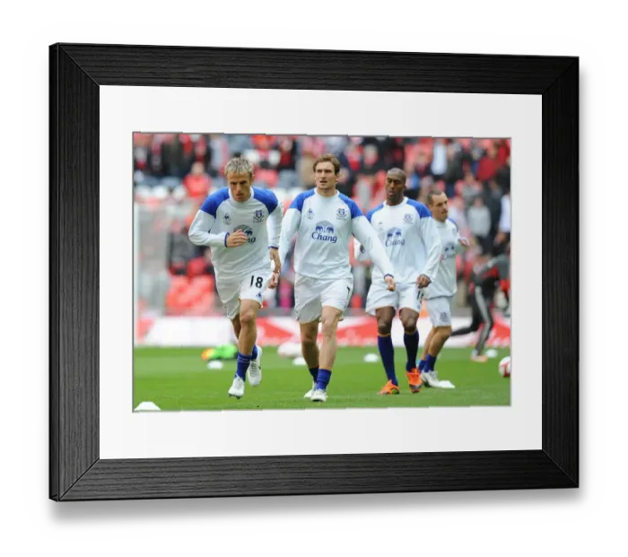 Framed Print : Everton FC at Wembley: Phil Neville and Team Gear Up for Liverpool FA Cup Semi-Final (April 2012) Framed Print : Everton FC at Wembley: Phil Neville and Team Gear Up for Liverpool FA Cup Semi-Final (April 2012)