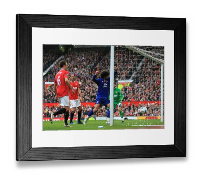 Framed Print : Jelavic's Stunner: Everton's Thrilling Opener Against Manchester United (April 2012, Old Trafford)