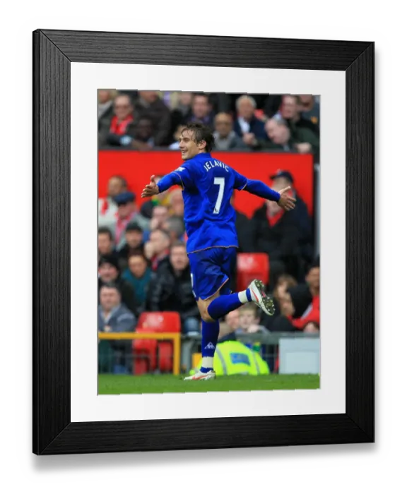 Framed Print : Jelavic's Thrilling Stunner: Everton's Epic Opener vs. Manchester United (April 2012, Old Trafford)