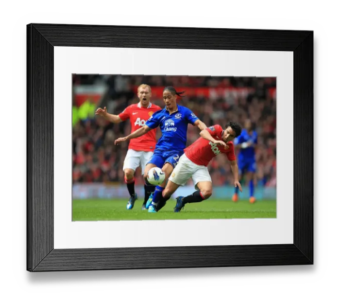 Framed Print : Intense Rivalry: Rafael Da Silva vs. Steven Pienaar - Battle for Ball Possession (Manchester United vs. Everton, Barclays Premier League, Old Trafford, 2012) Framed Print : Intense Rivalry: Rafael Da Silva vs. Steven Pienaar - Battle for Ball Possession (Manchester United vs. Everton, Barclays Premier League, Old Trafford, 2012)