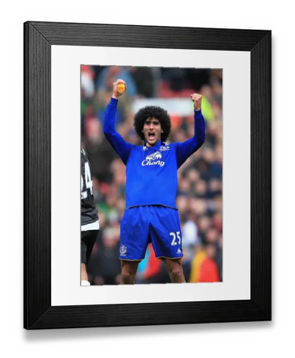 Framed Print : Marouane Fellaini's Thrilling Celebration: Everton Secures a Dramatic Draw at Old Trafford (April 22, 2012, Barclays Premier League) Framed Print : Marouane Fellaini's Thrilling Celebration: Everton Secures a Dramatic Draw at Old Trafford (April 22, 2012, Barclays Premier League)