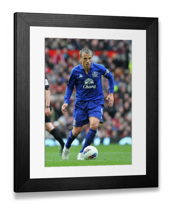 Framed Print : Phil Neville at Old Trafford: Everton vs Manchester United, Barclays Premier League (22 April 2012)