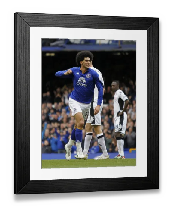 Framed Print : Marouane Fellaini's Double: Everton's Celebration Against Fulham (April 28, 2012, Goodison Park)