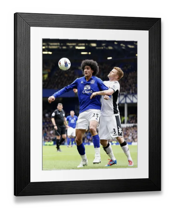 Framed Print : Intense Rivalry: Fellaini vs Riise - Battle for the Ball at Goodison Park (Everton vs Fulham, Barclays Premier League, 28 April 2012) Framed Print : Intense Rivalry: Fellaini vs Riise - Battle for the Ball at Goodison Park (Everton vs Fulham, Barclays Premier League, 28 April 2012)