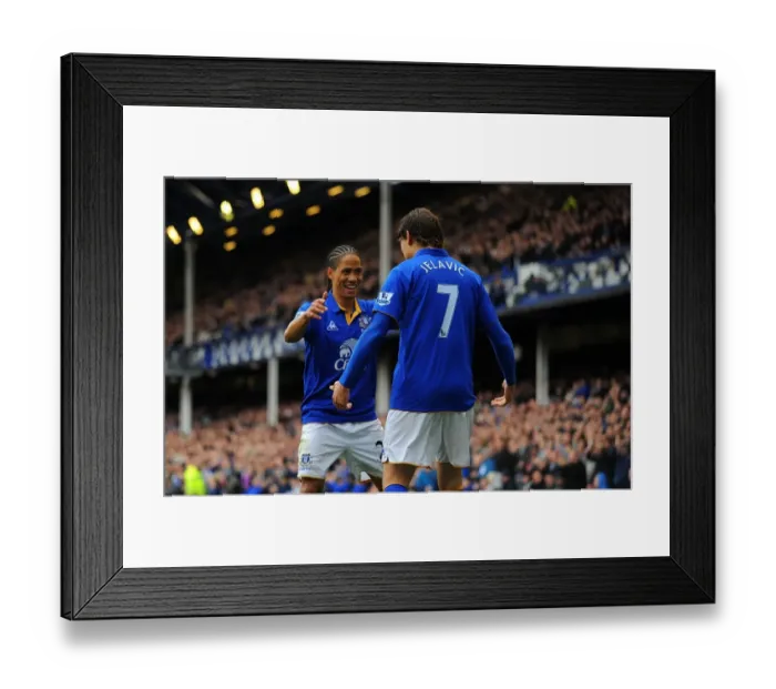 Framed Print : Everton's Jelavic and Pienaar: Celebrating the Opening Goal vs. Fulham (April 2012, Goodison Park) Framed Print : Everton's Jelavic and Pienaar: Celebrating the Opening Goal vs. Fulham (April 2012, Goodison Park)