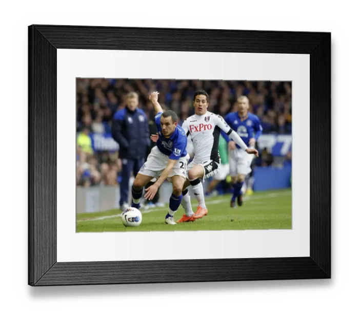 Framed Print : A Battle for Supremacy: Osman vs. Frei - Everton vs. Fulham Rivalry (Barclays Premier League, Goodison Park, 28 April 2012)