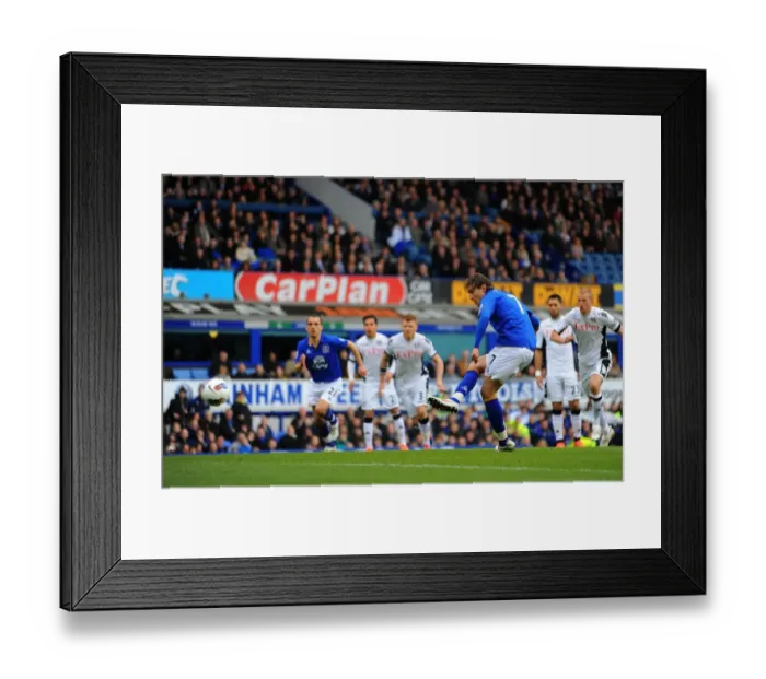 Framed Print : Jelavic's Thrilling Penalty: Everton's Epic Opener vs. Fulham (28 April 2012, Goodison Park)