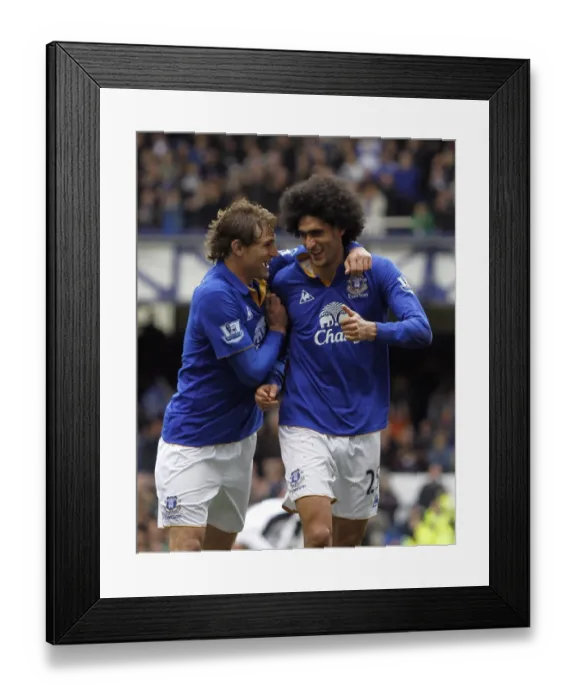 Framed Print : Everton's Fellaini and Jelavic: A Dynamic Duo Celebrates Their Second Goal vs. Fulham (April 2012, Goodison Park) Framed Print : Everton's Fellaini and Jelavic: A Dynamic Duo Celebrates Their Second Goal vs. Fulham (April 2012, Goodison Park)