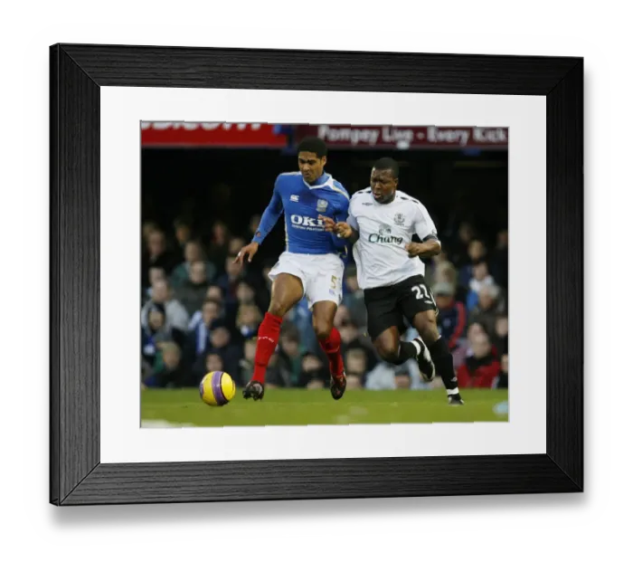 Framed Print : Intense Rivalry: Yakubu vs. Johnson - Portsmouth vs. Everton Premier League Clash, December 1, 2007 Framed Print : Intense Rivalry: Yakubu vs. Johnson - Portsmouth vs. Everton Premier League Clash, December 1, 2007