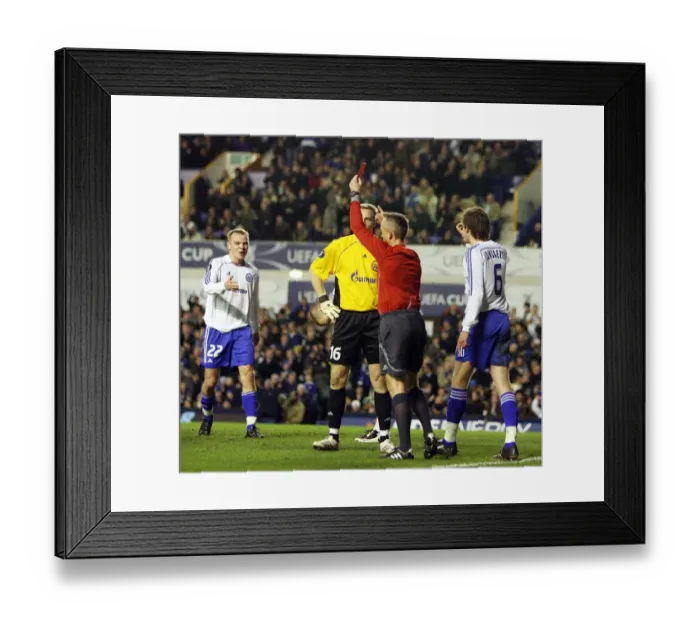 Framed Print : Everton vs Zenit St. Petersburg: Nicolas Lombaerts Red Card in UEFA Cup Group Stage Matchday Four at Goodison Park Framed Print : Everton vs Zenit St. Petersburg: Nicolas Lombaerts Red Card in UEFA Cup Group Stage Matchday Four at Goodison Park