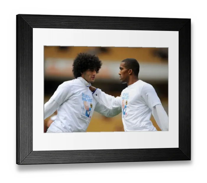 Framed Print : Everton's Fellaini and Distin Unite Before Kick-off vs. Wolverhampton Wanderers (May 2012) Framed Print : Everton's Fellaini and Distin Unite Before Kick-off vs. Wolverhampton Wanderers (May 2012)