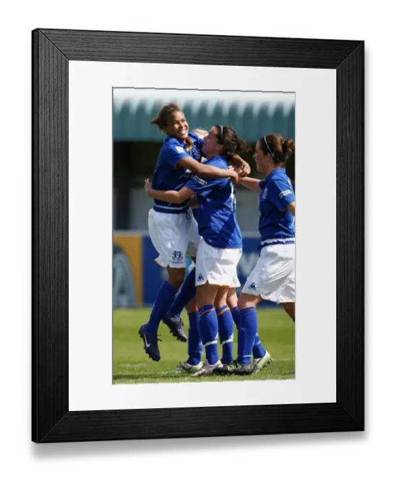 Framed Print : Everton Ladies: Celebrating Gwen Harries Game-Winning Goal vs. Lincoln Ladies (FA WSL, 2012) Framed Print : Everton Ladies: Celebrating Gwen Harries Game-Winning Goal vs. Lincoln Ladies (FA WSL, 2012)