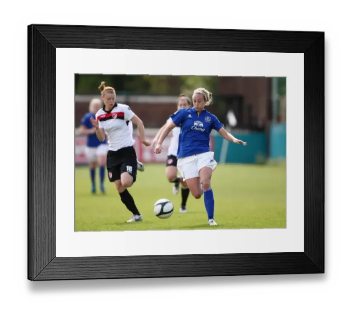 Framed Print : Toni Duggan vs Meaghan Sargeant: FA WSL Showdown at Arriva Stadium (06 May 2012) Framed Print : Toni Duggan vs Meaghan Sargeant: FA WSL Showdown at Arriva Stadium (06 May 2012)