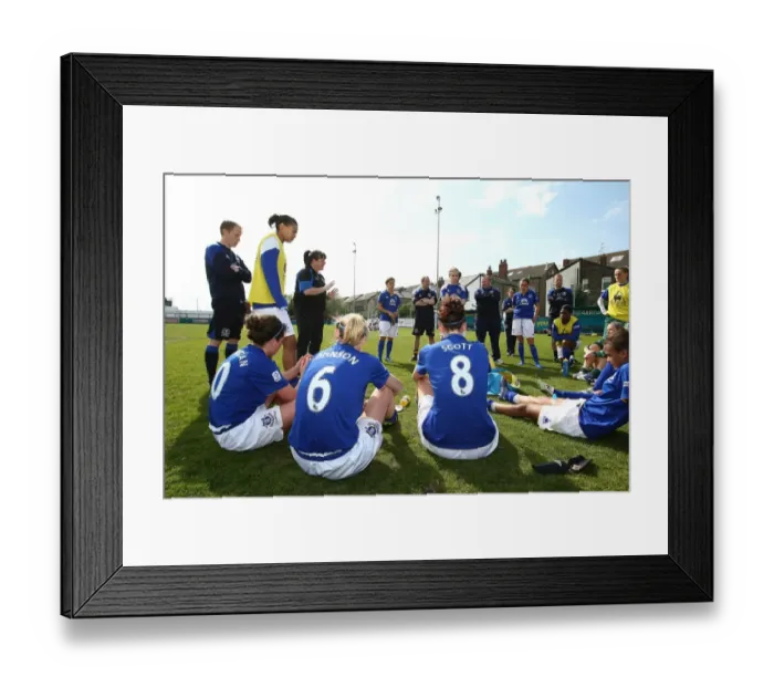 Framed Print : Mo Marley Consoles Everton Ladies After FA WSL Match vs. Lincoln Ladies (May 2012) Framed Print : Mo Marley Consoles Everton Ladies After FA WSL Match vs. Lincoln Ladies (May 2012)