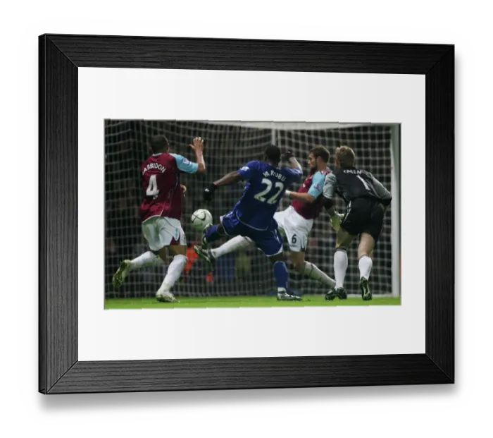 Framed Print : Yakubu Scores His Second: Everton's Victory in Carling Cup Quarterfinal vs. West Ham United (2007)