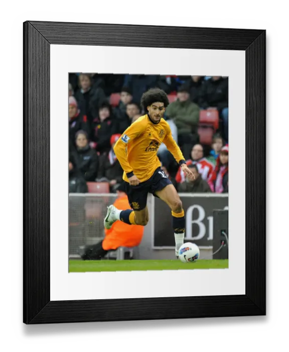 Framed Print : Marouane Fellaini Leads Everton Charge Against Stoke City at Britannia Stadium (01 May 2012, Barclays Premier League) Framed Print : Marouane Fellaini Leads Everton Charge Against Stoke City at Britannia Stadium (01 May 2012, Barclays Premier League)