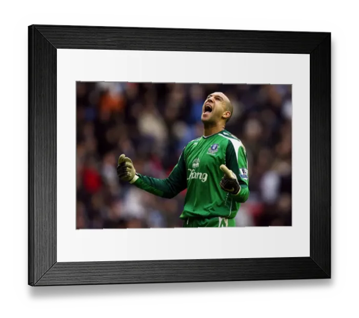 Framed Print : Tim Howard's Triumph: Everton's Unforgettable Second Goal Against Wigan Athletic (BPL, 2008) Framed Print : Tim Howard's Triumph: Everton's Unforgettable Second Goal Against Wigan Athletic (BPL, 2008)
