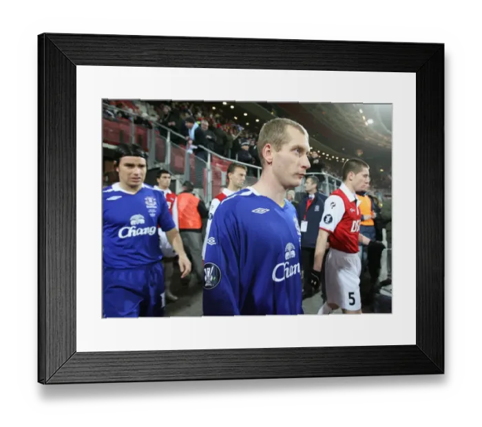 Framed Print : Everton's Tony Hibbert and Teammates Kick Off Against AZ Alkmaar in UEFA Cup Framed Print : Everton's Tony Hibbert and Teammates Kick Off Against AZ Alkmaar in UEFA Cup