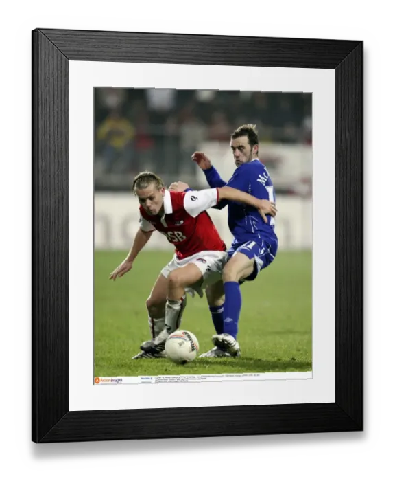 Framed Print : McFadden vs. Vormer: Everton's Battle in the UEFA Cup Against AZ Alkmaar, 2007 Framed Print : McFadden vs. Vormer: Everton's Battle in the UEFA Cup Against AZ Alkmaar, 2007