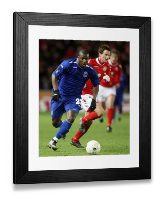 Framed Print : Everton's Yakubu Faces Off Against Petter Vaagan Moen of SK Brann in UEFA Cup Clash Framed Print : Everton's Yakubu Faces Off Against Petter Vaagan Moen of SK Brann in UEFA Cup Clash