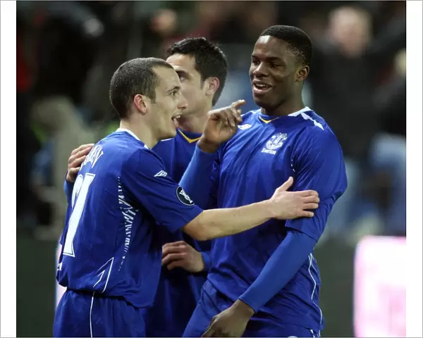 Victor Anichebe Scores Everton's Second Goal in UEFA Cup Third Round First Leg vs. SK Brann