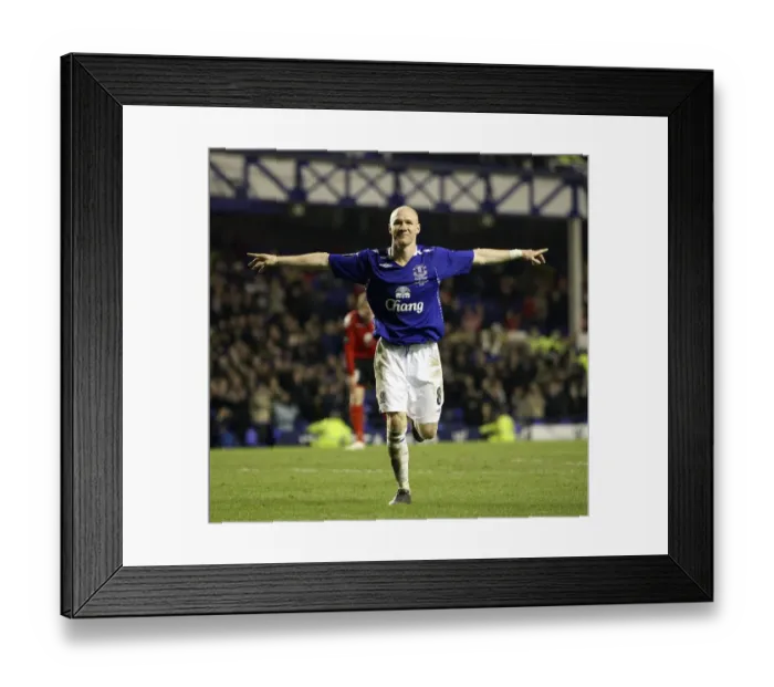 Framed Print : Andrew Johnson's Sixth Goal Blitz: Everton's Victory Celebration vs. SK Brann in UEFA Cup Framed Print : Andrew Johnson's Sixth Goal Blitz: Everton's Victory Celebration vs. SK Brann in UEFA Cup