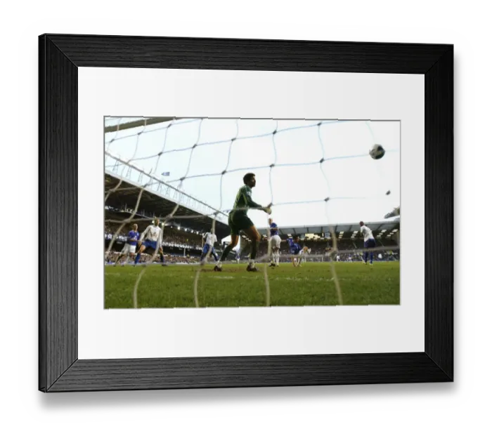 Framed Print : Tim Cahill Scores the Second Goal: Everton's Victory over Portsmouth in the 2007-08 Barclays Premier League at Goodison Park