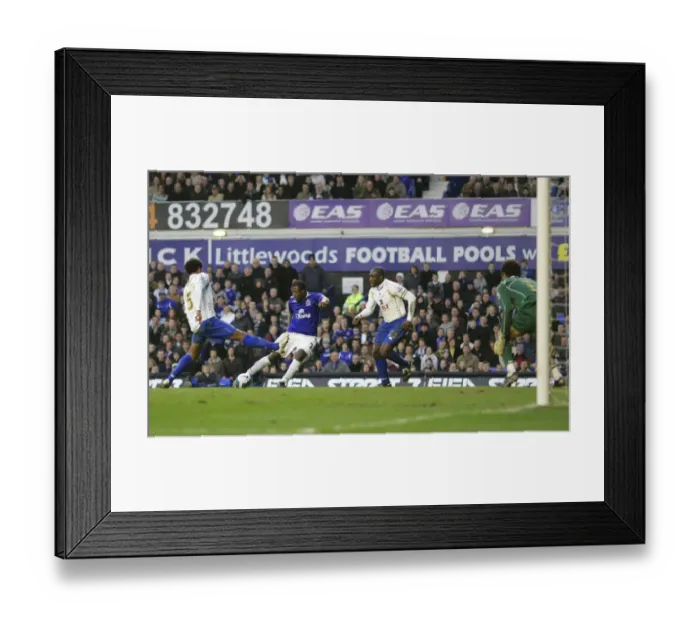 Framed Print : Football - Everton v Portsmouth - Barclays Premier League - Goodison Park - 07 / 08 - 2 / 3 / 08 Yakubu scores the third goal for Everton Mandatory Credit: Action Images / Keith Williams Framed Print : Football - Everton v Portsmouth - Barclays Premier League - Goodison Park - 07 / 08 - 2 / 3 / 08 Yakubu scores the third goal for Everton Mandatory Credit: Action Images / Keith Williams