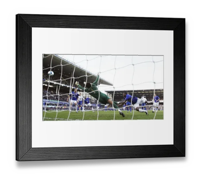Framed Print : Yakubu Scores First Goal for Everton Against Portsmouth in Barclays Premier League, 2008 Framed Print : Yakubu Scores First Goal for Everton Against Portsmouth in Barclays Premier League, 2008