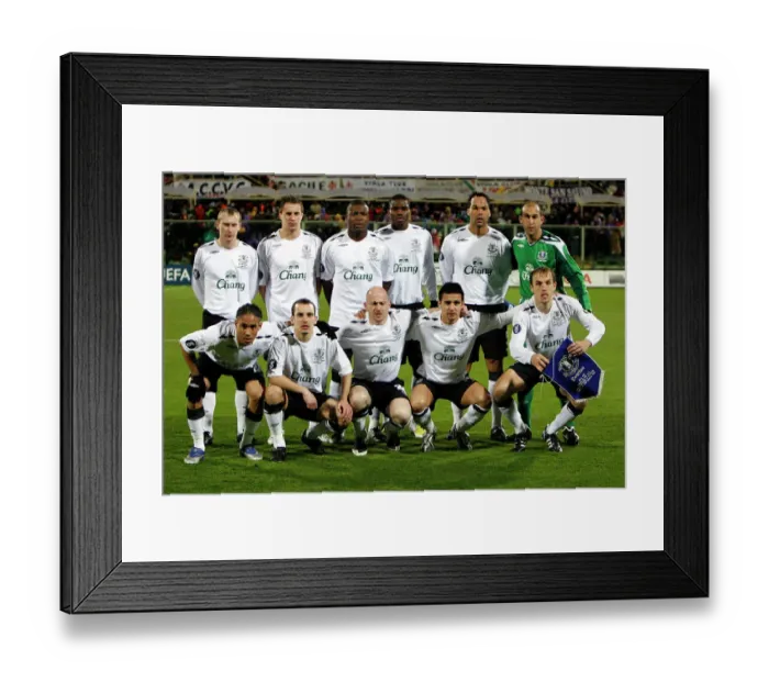 Framed Print : Everton's Team Line-up at Artemio Franchi Stadium: UEFA Cup Fourth Round First Leg vs Fiorentina Framed Print : Everton's Team Line-up at Artemio Franchi Stadium: UEFA Cup Fourth Round First Leg vs Fiorentina