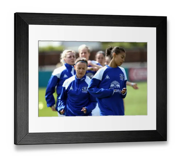Framed Print : Easton and Whelan Prepare for Battle: Everton Ladies vs. Lincoln Ladies at Arriva Stadium Framed Print : Easton and Whelan Prepare for Battle: Everton Ladies vs. Lincoln Ladies at Arriva Stadium