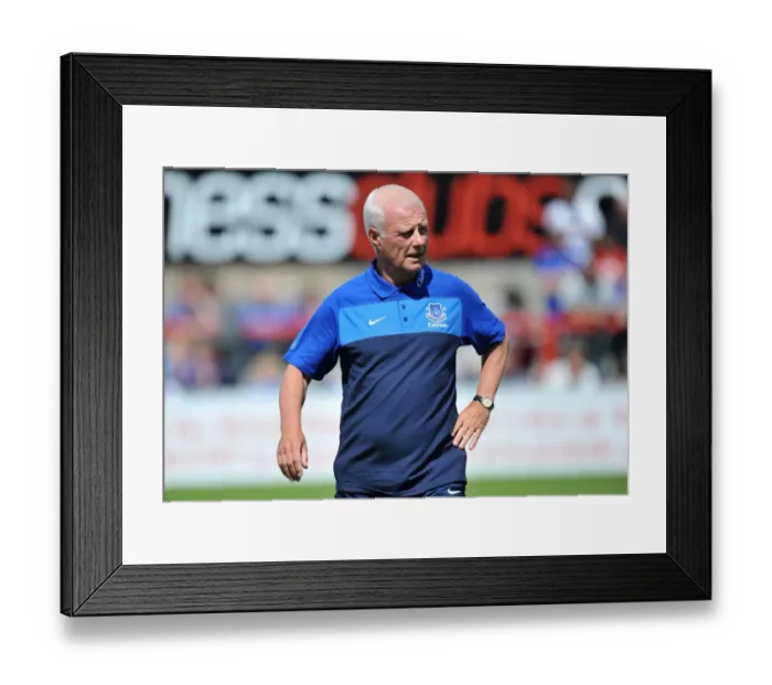 Framed Print : Everton FC: Jimmy Lumsden Leads Pre-Season Training at Morecambe's Globe Arena