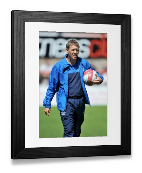 Framed Print : Everton FC at Morecambe's Globe Arena: Pre-Season Friendly with Assistant Manager Steve Round Framed Print : Everton FC at Morecambe's Globe Arena: Pre-Season Friendly with Assistant Manager Steve Round