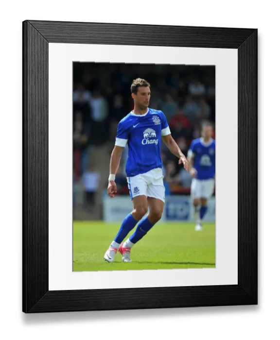 Framed Print : Apostolos Vellios in Action: Everton's Pre-Season Friendly against Morecambe at Globe Arena