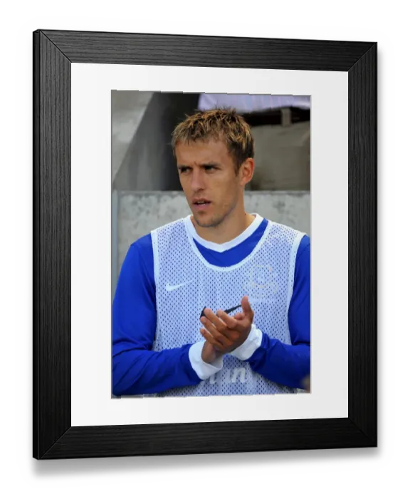 Framed Print : Everton FC in Pre-Season Action: Phil Neville at Globe Arena - Morecambe vs. Everton