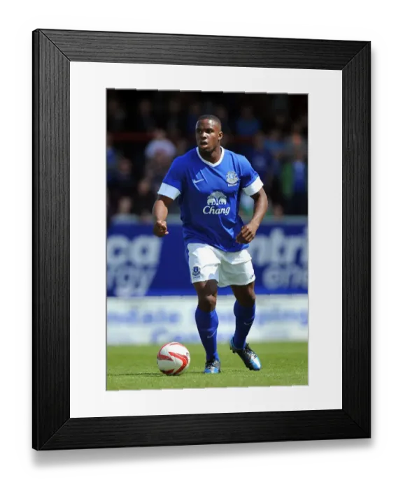 Framed Print : Thrilling Pre-Season Clash: Victor Anichebe in Action for Everton at Morecambe's Globe Arena Framed Print : Thrilling Pre-Season Clash: Victor Anichebe in Action for Everton at Morecambe's Globe Arena