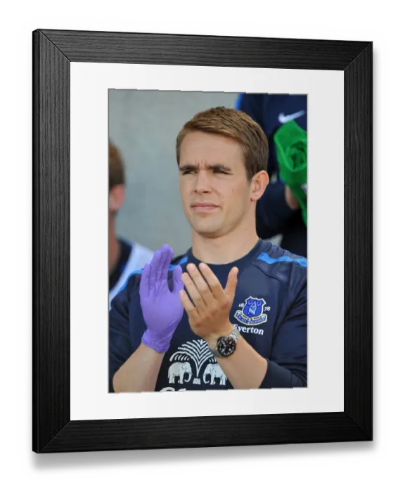 Framed Print : Everton FC in Pre-Season Action: Dominic Rogan's Stunning Shot at Morecambe's Globe Arena
